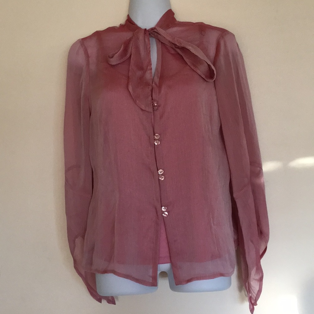 J Marco sheer blouse with undershirt
